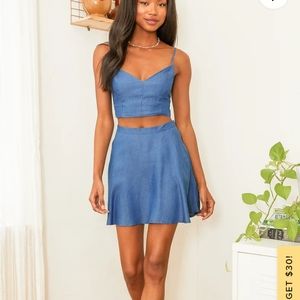 Lulu's Chambray two piece XS